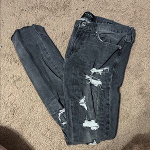 Ascend Women's Charcoal Distressed Skinny Jeans